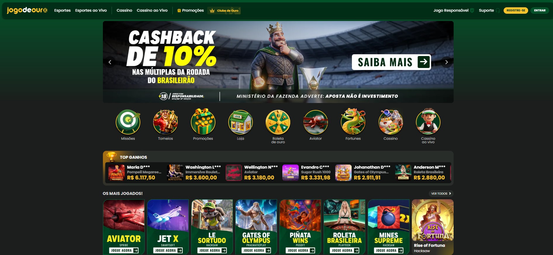 Jogos de casino Jogo de Ouro — referência